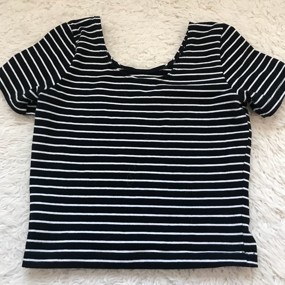 American apparel cropped striped tee